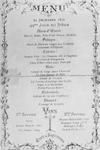 Voisin's Christmas Menu, 1870