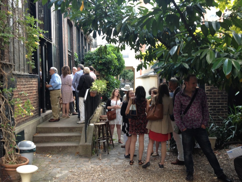 guests begin to assemble outside Jim Haynes' âtelier on a recent Sunday evening