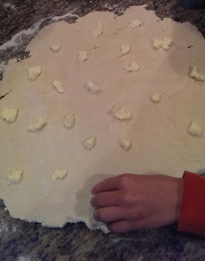 Benjamin Franklin's puff pastry, first buttering